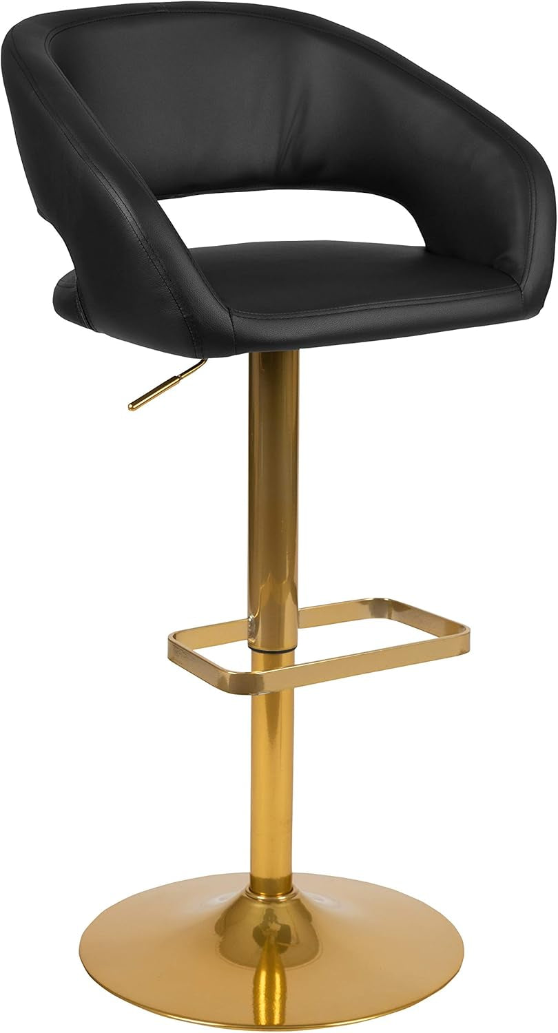 Contemporary Adjustable Height Barstool With Stylish Footrest-0