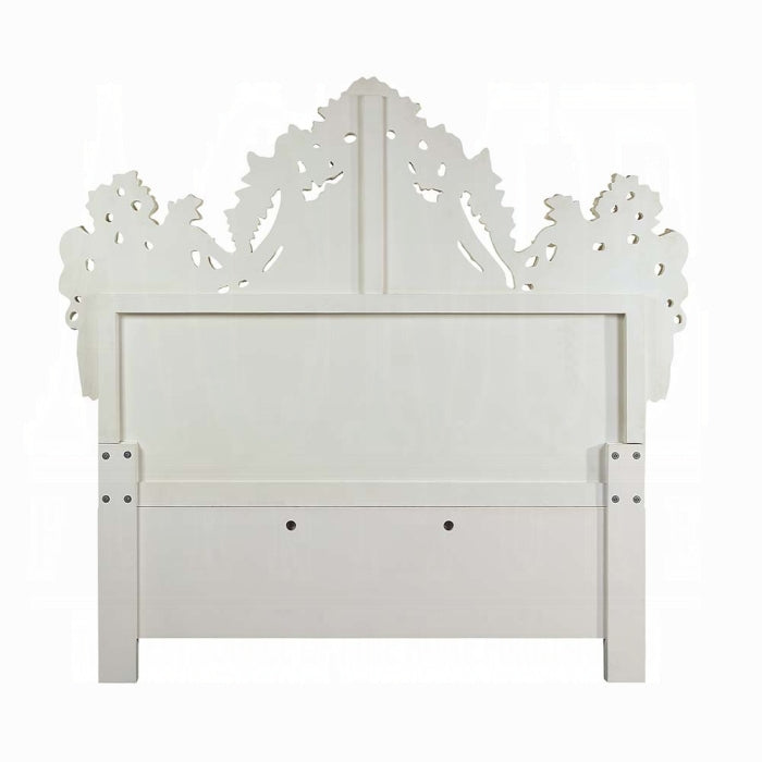 Adara bed floral carved details