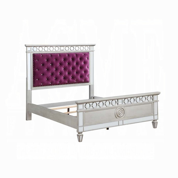 Varian Twin Bed burgundy velvet headboard