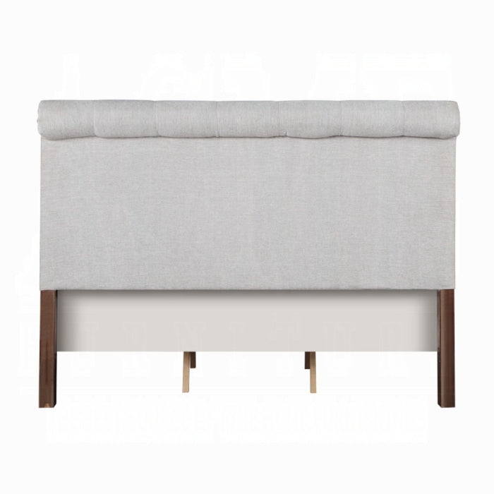 Andria bed with woven fabric upholstery
