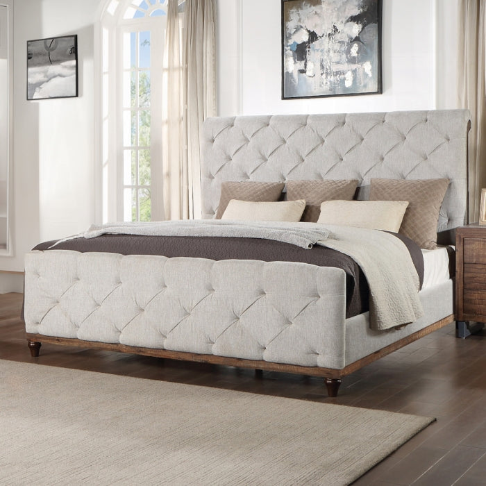 Andria Eastern King Bed reclaimed oak finish