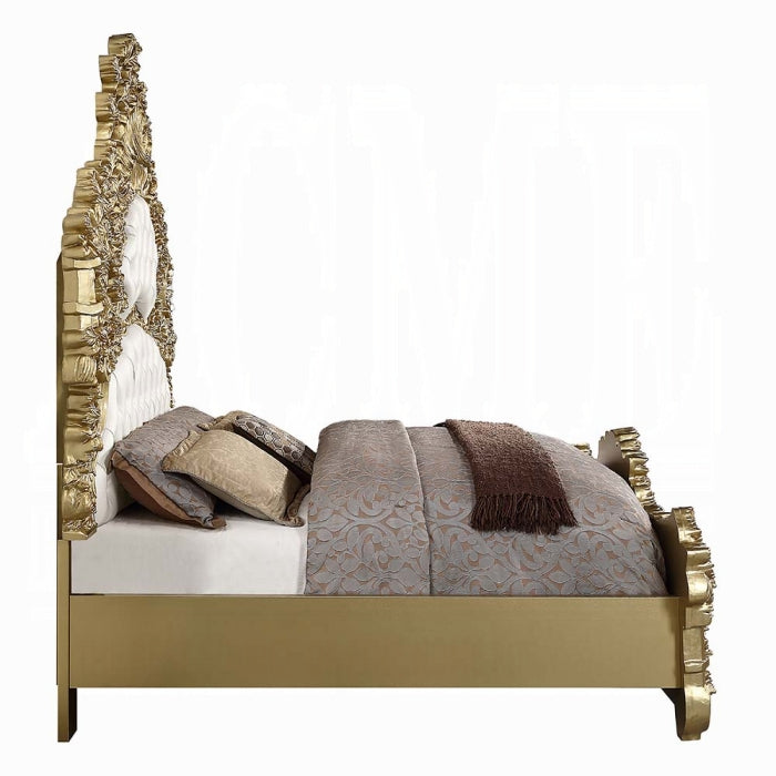 Rococo style upholstered king bed