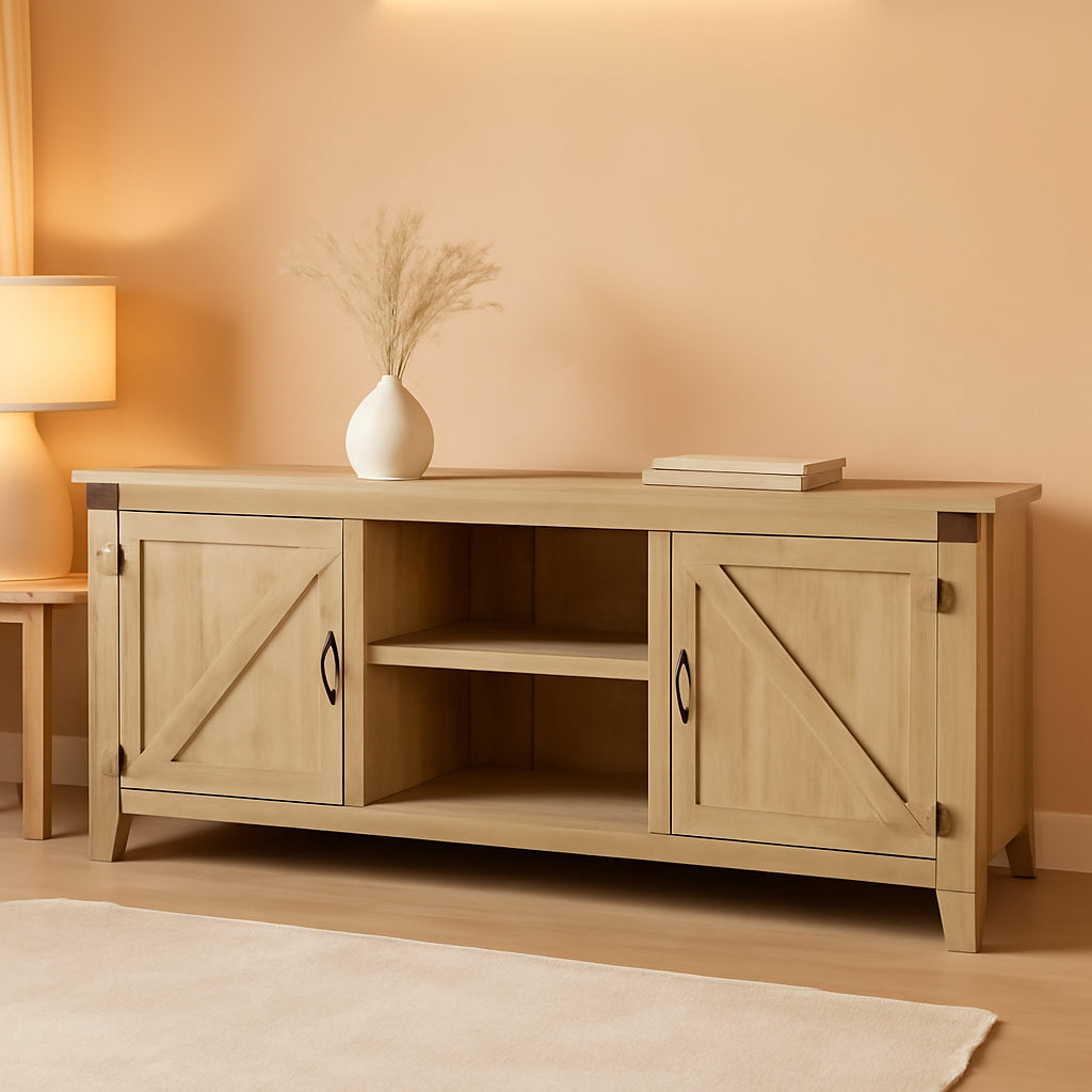 Georgetown Modern Farmhouse 70-Inch TV Stand White Oak-0