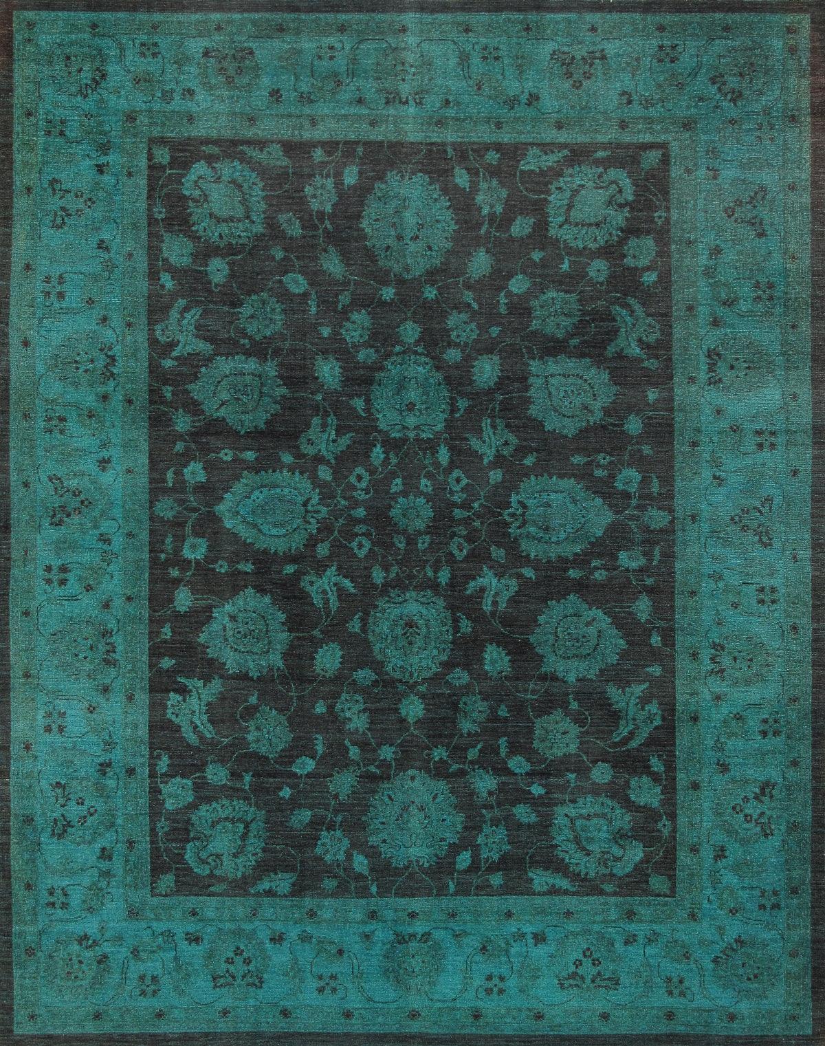 Canvello Overdyed Hand-Knotted Lamb's Wool Area Rug- 8'10" X 11'5"-0