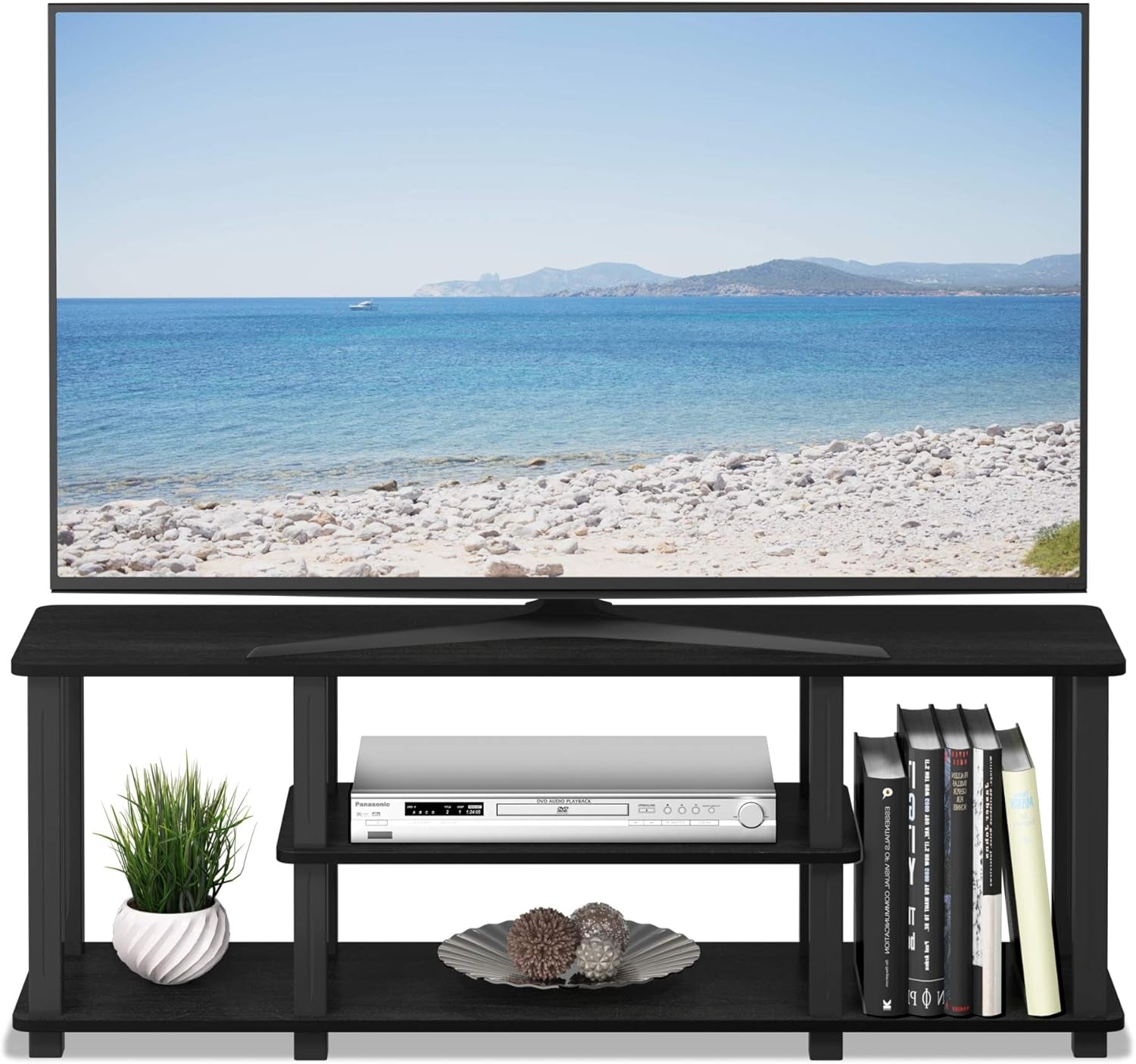 Turn-N-Tube 3-Tier TV Stand For 50-Inch TV Americano Black-4