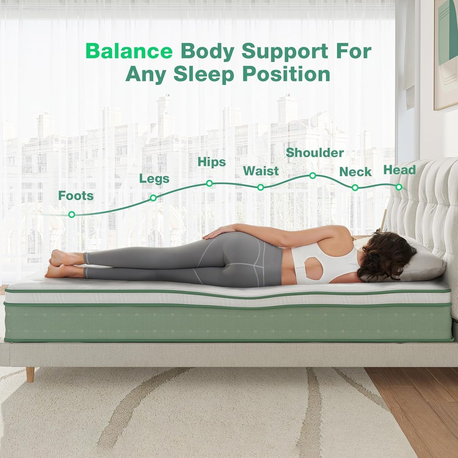 Twin Memory Foam Mattress Therapeutic Ergonomic Design-3