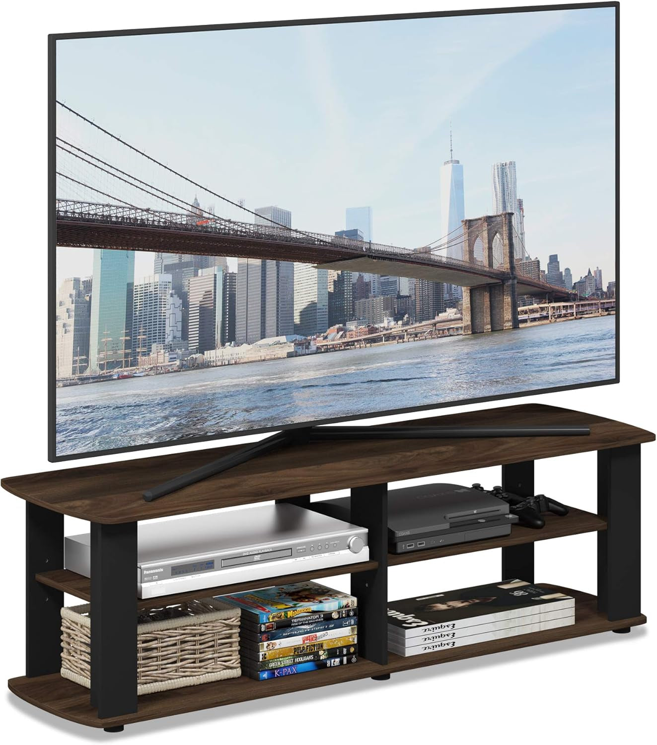 Nelly Entertainment Center TV Stand 43.3in Columbia Walnut-4