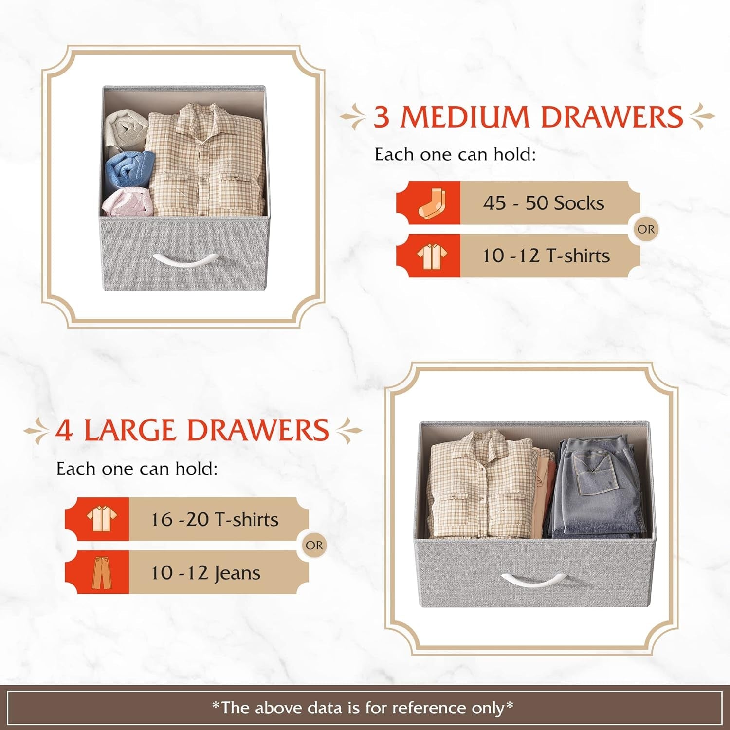 Light Grey Dresser TV Stand 45 Inch TV With Fabric Drawers-4