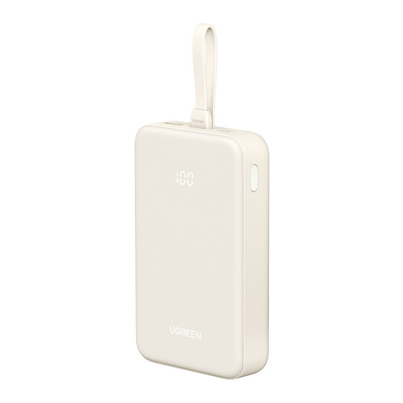 Ugreen Nexode PB505 Powerbank integrált kábellel USB-A + USB-C / 20000mAh 20W - Fehér (35340)-0