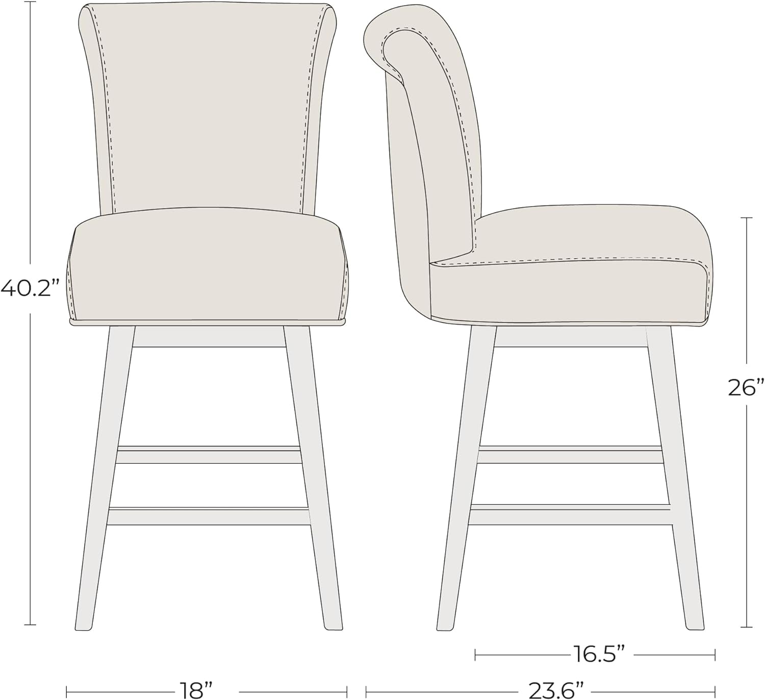 26 Inch Counter Height Swivel Bar Stools Set-2