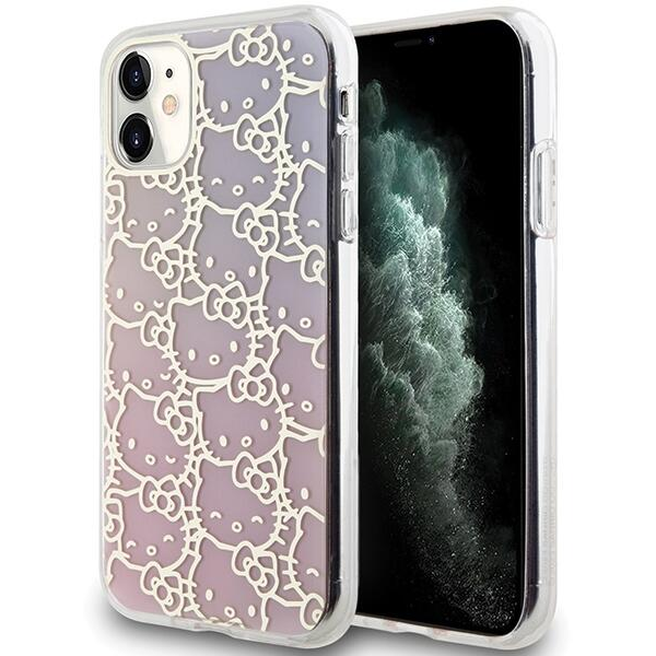 Hello Kitty IML Gradient Electrop Crowded Kitty Head iPhone 11 / XR telefon tok - Pink (HKHCN61HCHPEP)-0