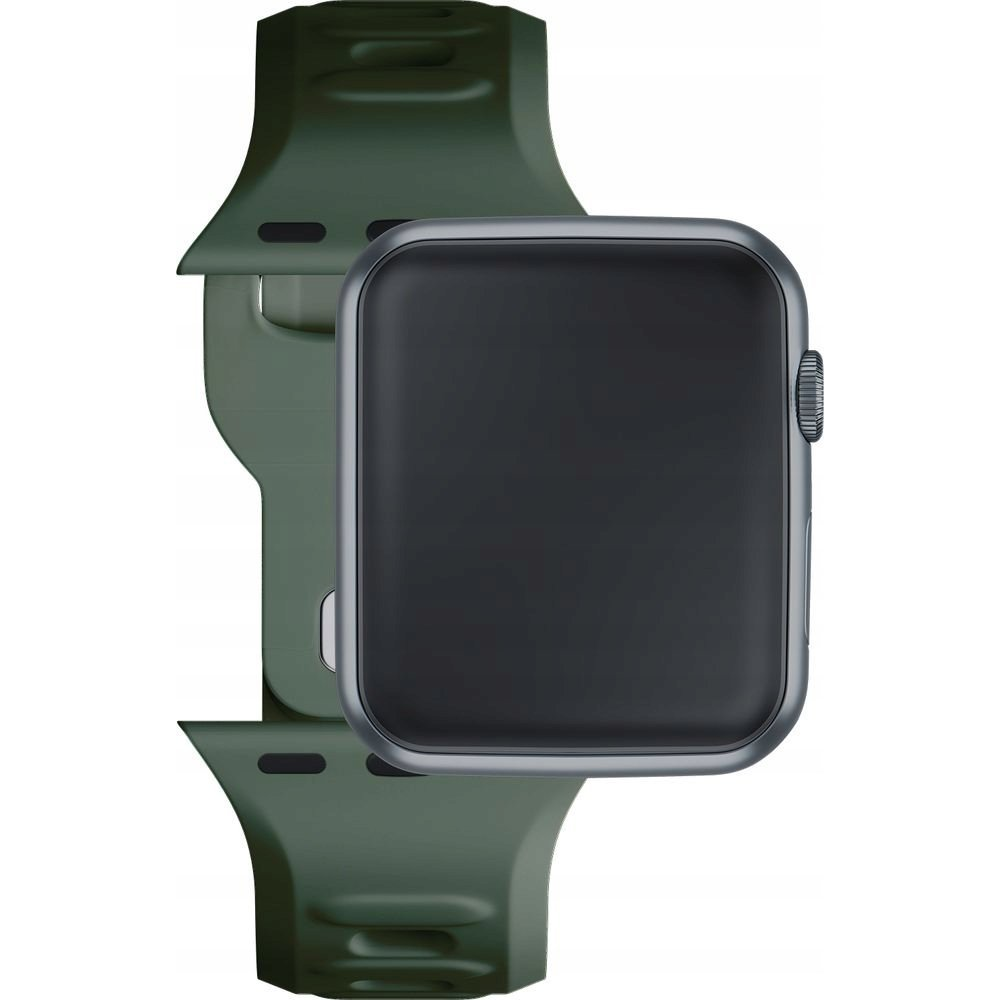 3mk Silicone Apple Watch S1/S2/S3/S4/S5/S6/S7/S8/S9/SE Okosóra Szíj 38/40/41mm - Sötétzöld (5903108565592)-0
