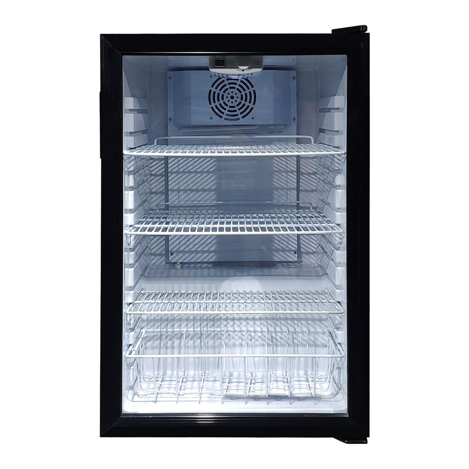 NNEDPE 130L Mini Bar Fridge Glass Door Beverage Cooler Refrigerator-0