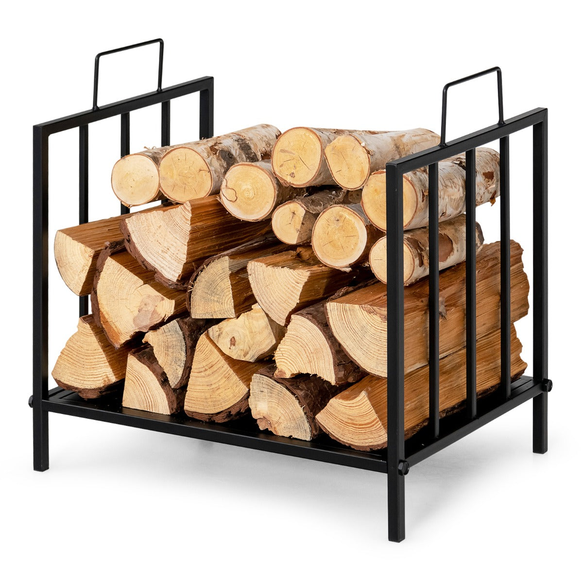 NNECW Firewood Log Rack with Convenient Handle for Fireplace, Stove, Fire Pit-1