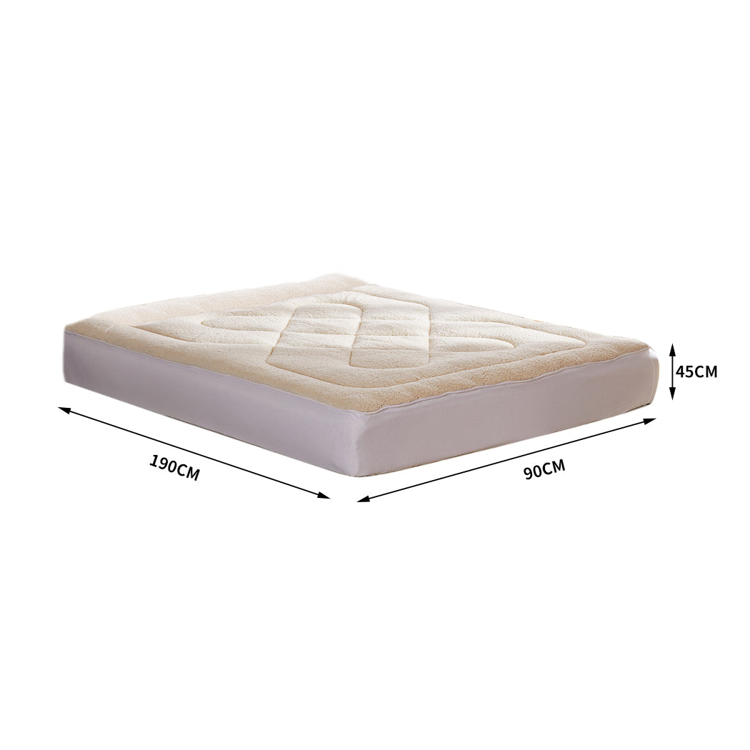 NNEIDS DreamZ Mattress Topper 100% Wool Underlay Single-1