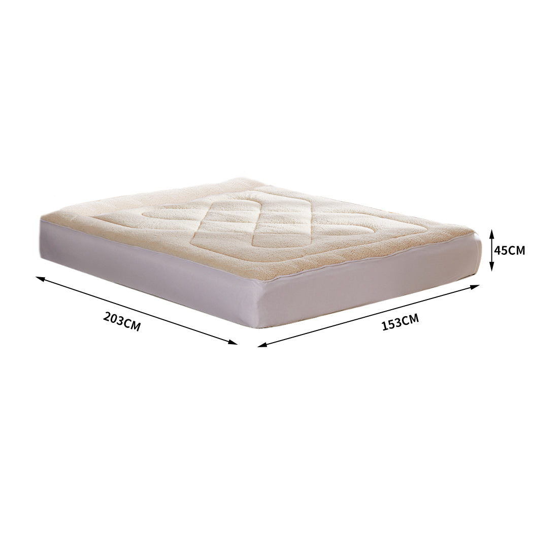 NNEIDS DreamZ Mattress Topper 100% Wool Underlay Queen-1
