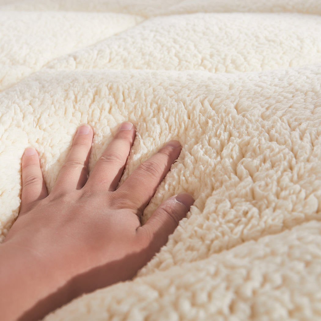 NNEIDS DreamZ Mattress Topper 100% Wool Underlay Queen-2