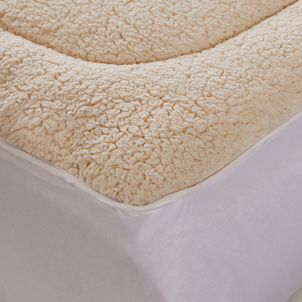 NNEIDS DreamZ Mattress Topper 100% Wool Underlay Single-3