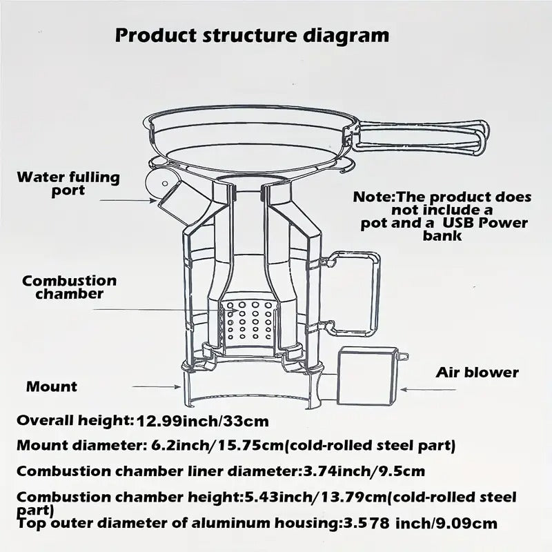 Outdoor Fire Pit Stove with Kettle-4