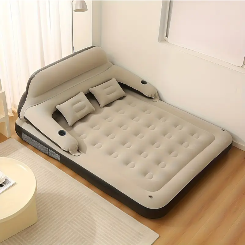 NNETM Inflatable Air Mattress with Headboard & Pillows-4