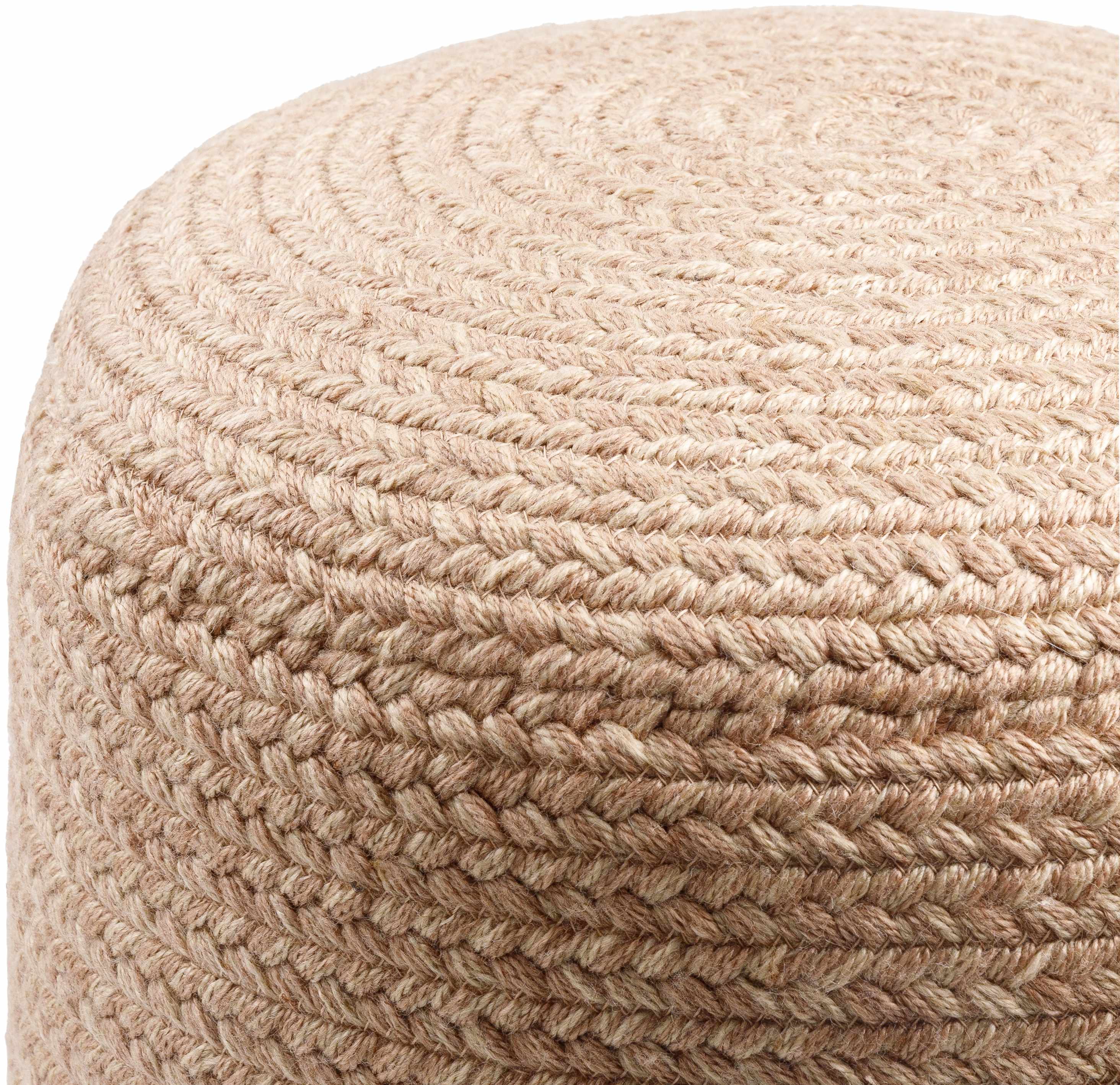 Tonanitla Natural Fiber Dusty Pink Knitted Pouf-2