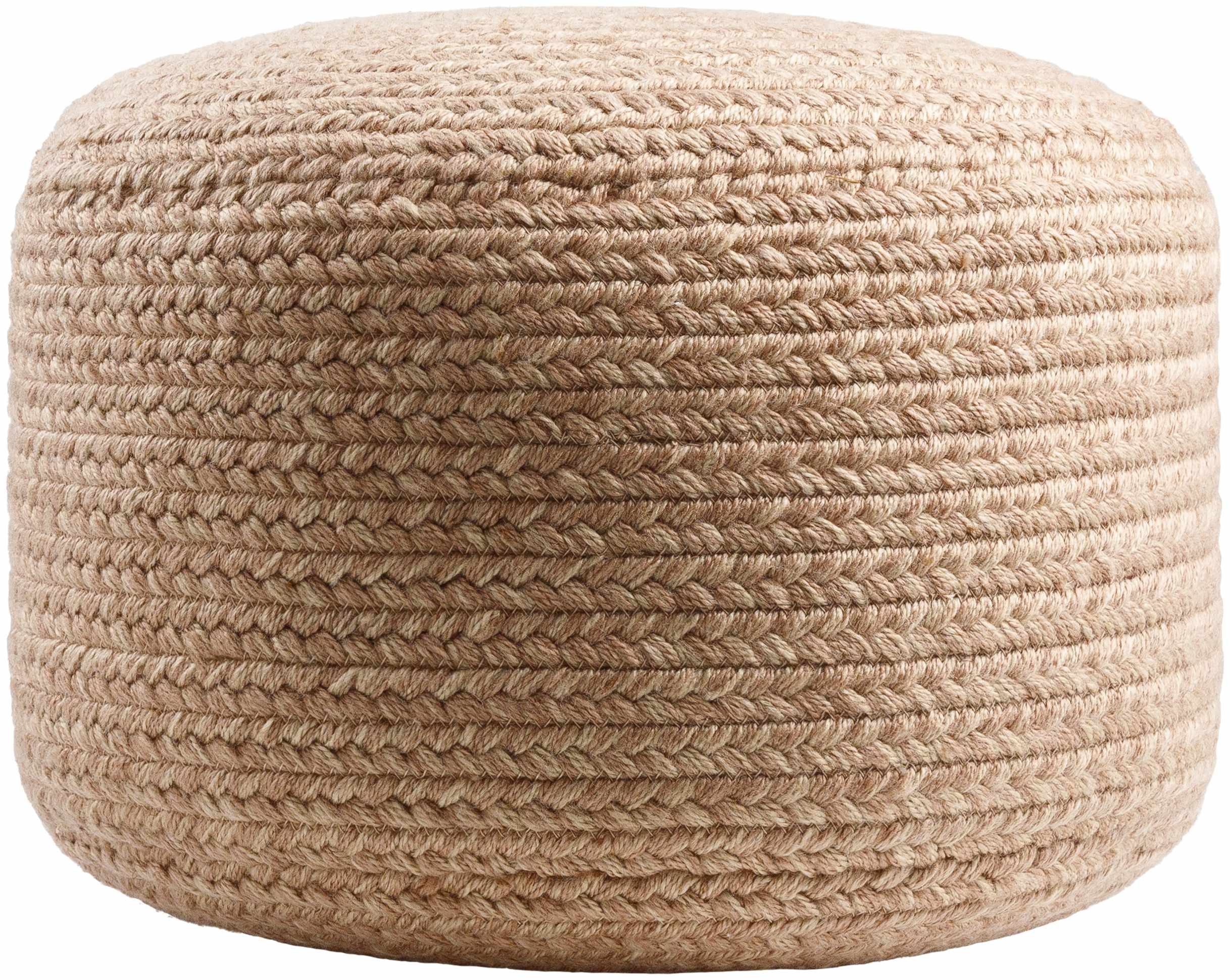 Tonanitla Natural Fiber Dusty Pink Knitted Pouf-3