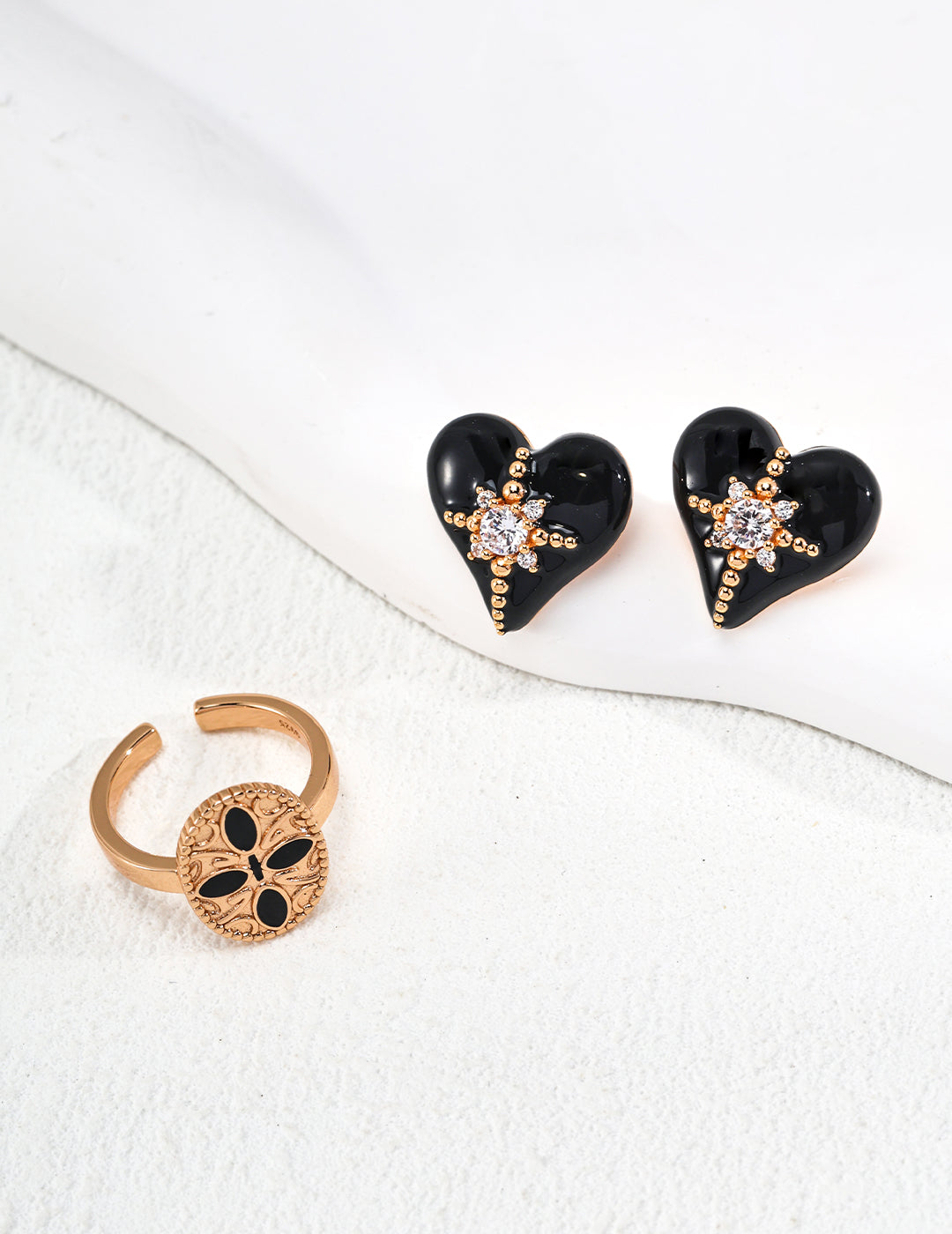 Mystic Glow Heart Stud Earrings-3