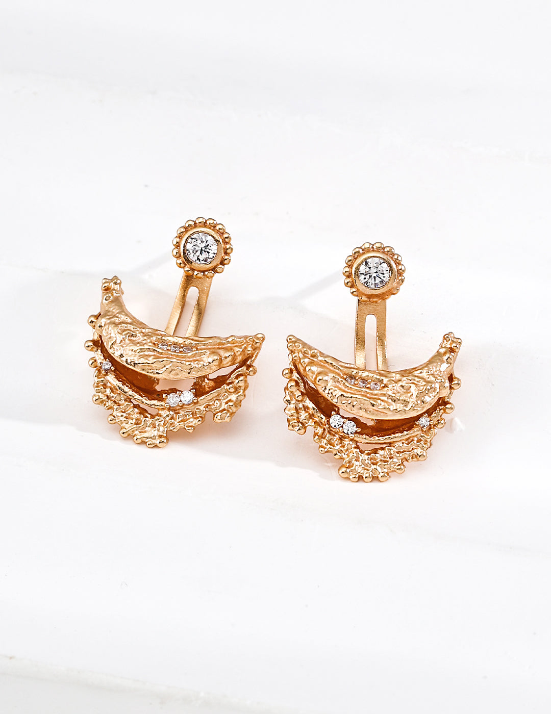 Dual-Style Convertible Crescent Earrings-0