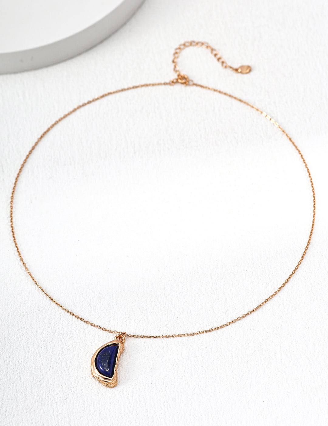 Half-Moon Lapis Lazuli Pendant Necklace-0