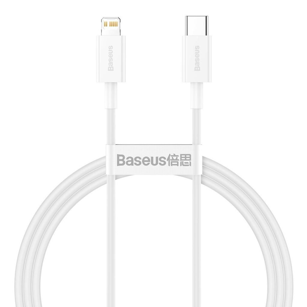 Кабел за данни и зареждане Baseus, Superior Series CATLYS-A02, USB Type-C към Lightning, 1 м, 20W, Бял (CATLYS-A02)-0