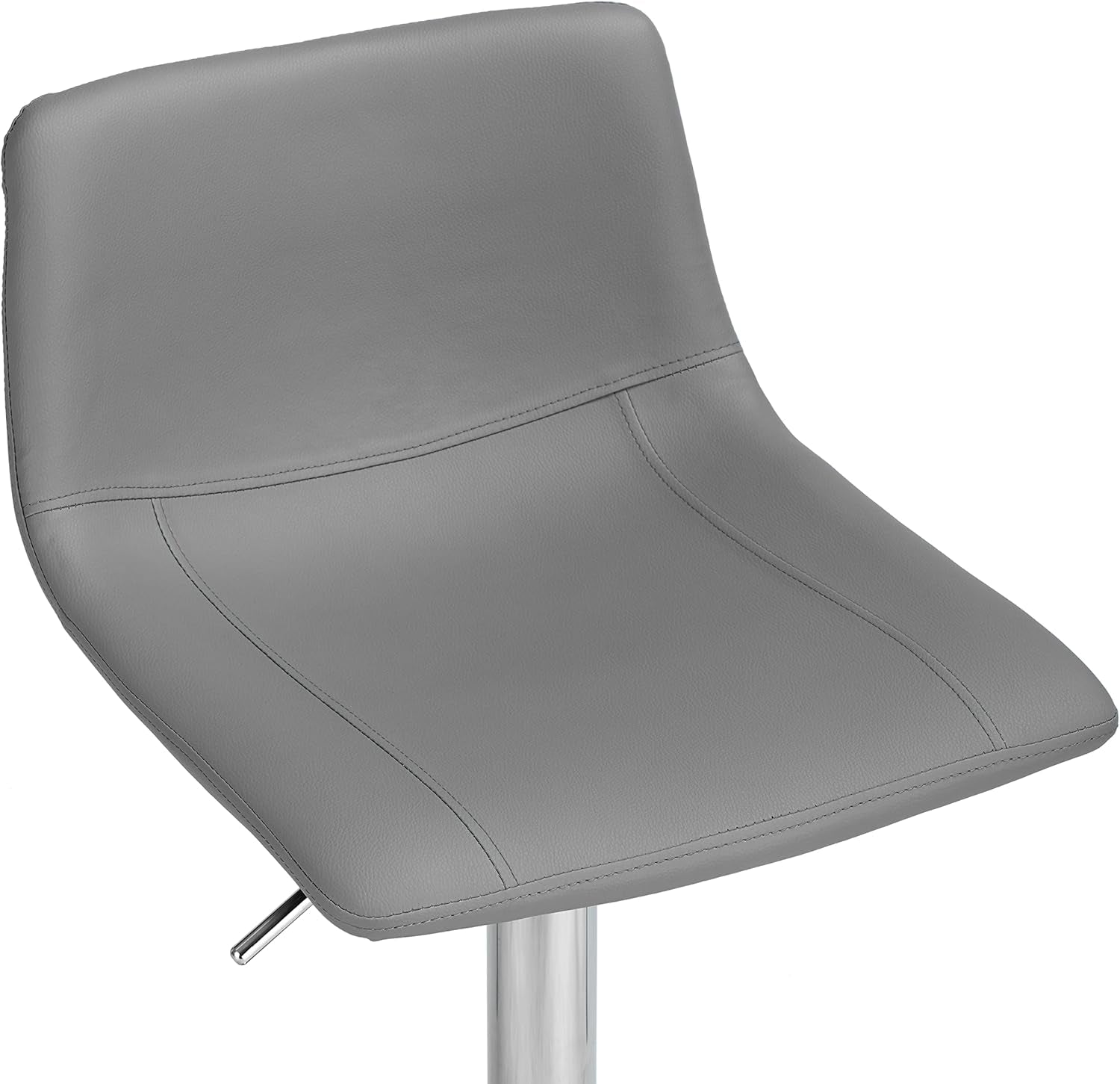 Modern Grey PU Leather Swivel Bar Stools Set-4