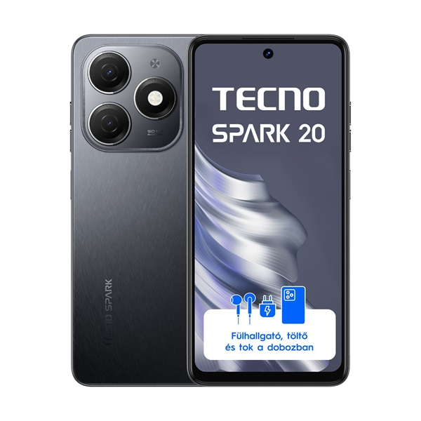 Tecno Spark 20 6,56" LTE 8/256GB DualSIM Gravity Black okostelefon (10050412)-0