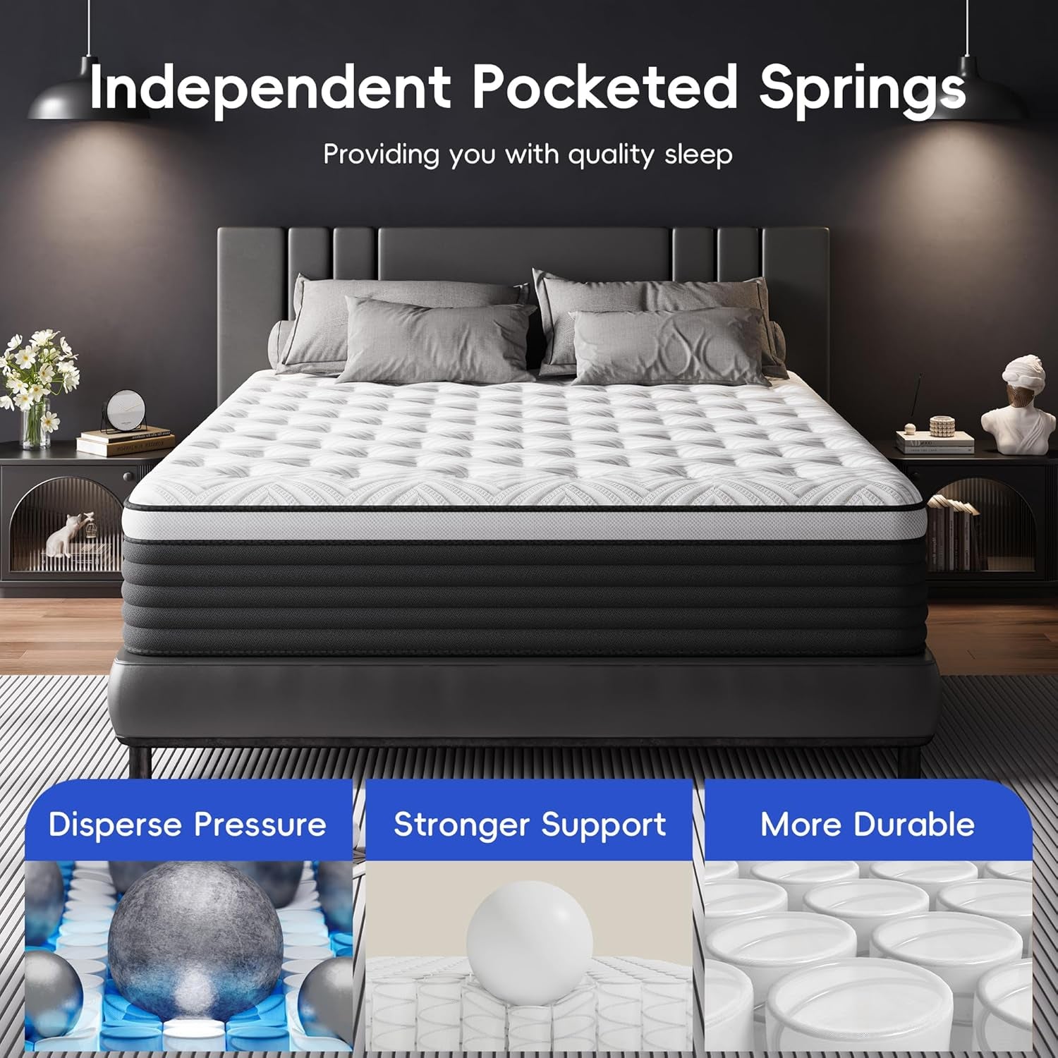 Twin PressureRelief Memory Foam Hybrid Mattress Pocketed-3