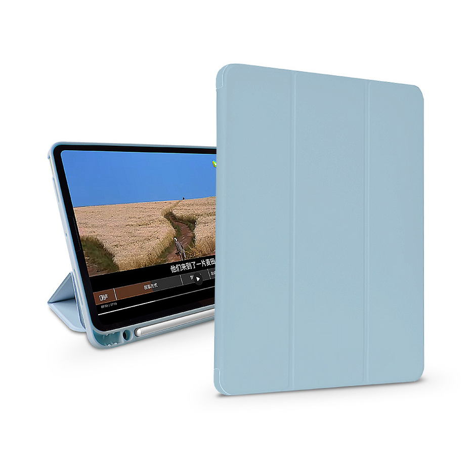 Apple iPad Air 4 (2020)/iPad Air 5 (2022) 10.9/iPad Pro 11 (2022) tablet tok (Smart Case) on/off funkcióval, Apple Pencil tartóval, mágneses töltővel - DeviaLeather Case With Pencil Slot - kék (ST378874)-0