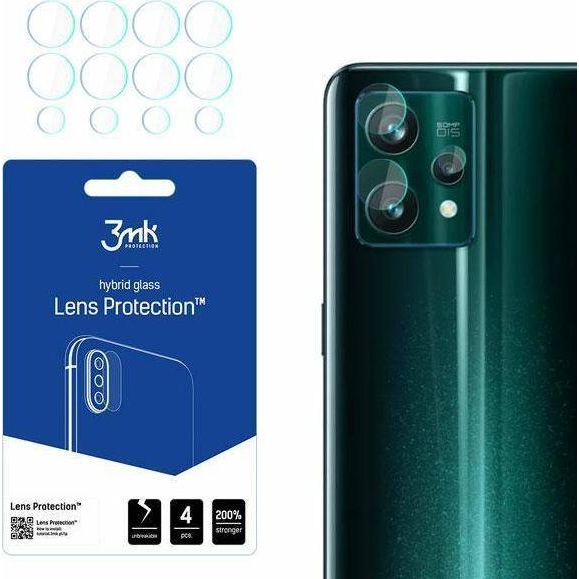 Set 4 x Folie camera 3MK Lens Protection, pentru Realme 9 Pro Plus, Structura hibrida, 7H, 0.3 mm, Transparent (3MK2711)-0