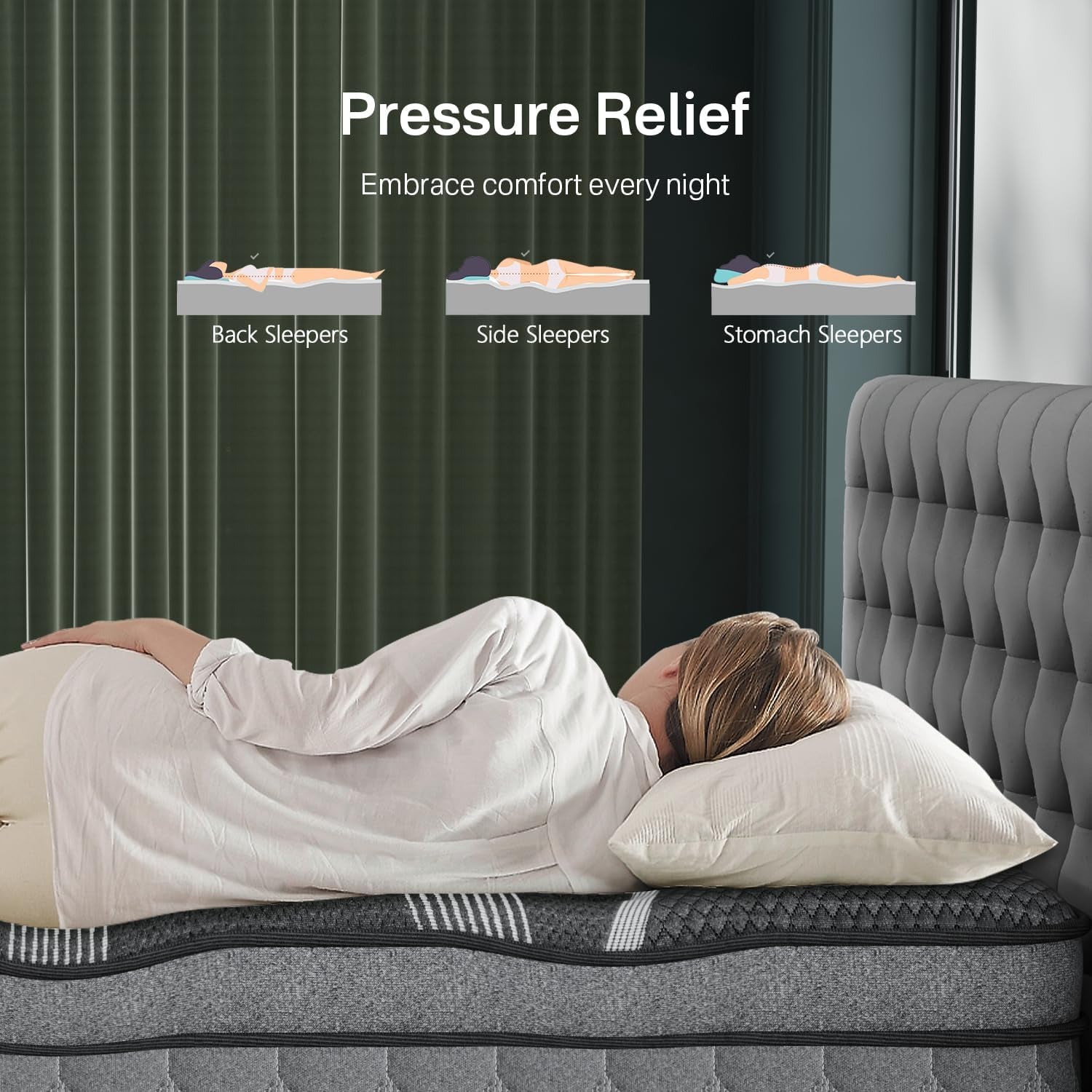 California King GelInfused Memory Foam Hybrid Mattress-3