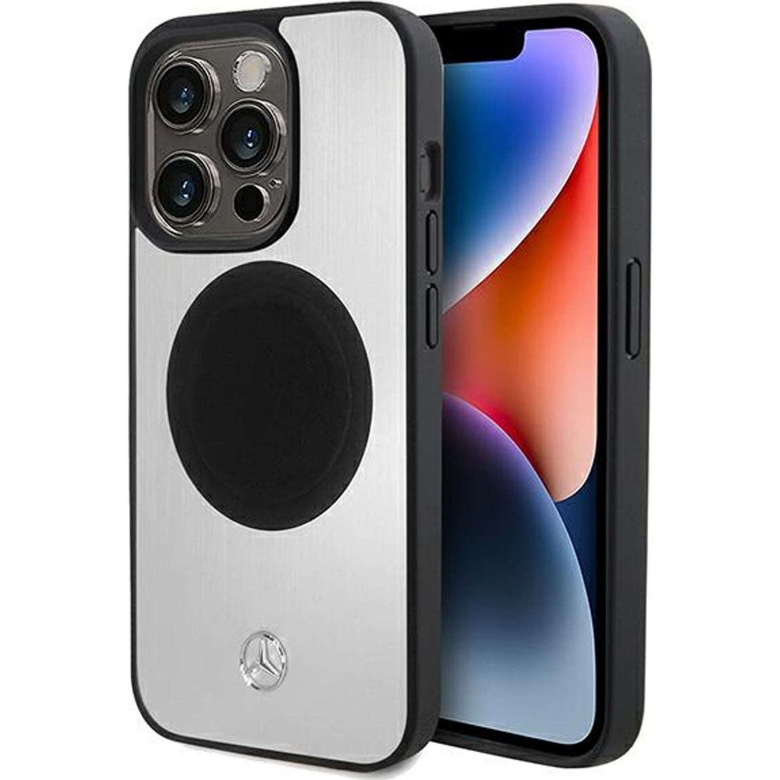 Mercedes MEHMP15X23ACMS iPhone 15 Pro Max 6.7" Ezüst Keménytok Bőr&Alu Magsafe iPhone 15 Pro Max 6.7" Ezüst Keménytok (Mer007915)-0