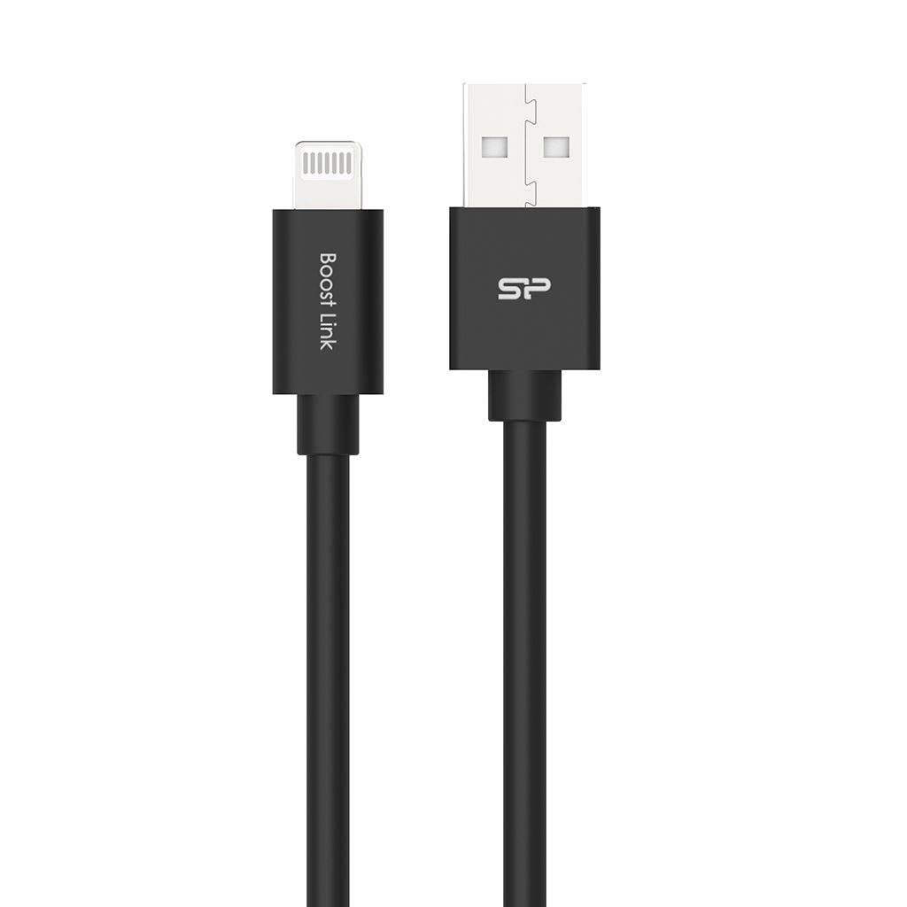 Kabel USB Silicon Power USB-A - Lightning 1 m Czarny (SP1M0ASYLK15AL1K) (SP1M0ASYLK15AL1K)-0