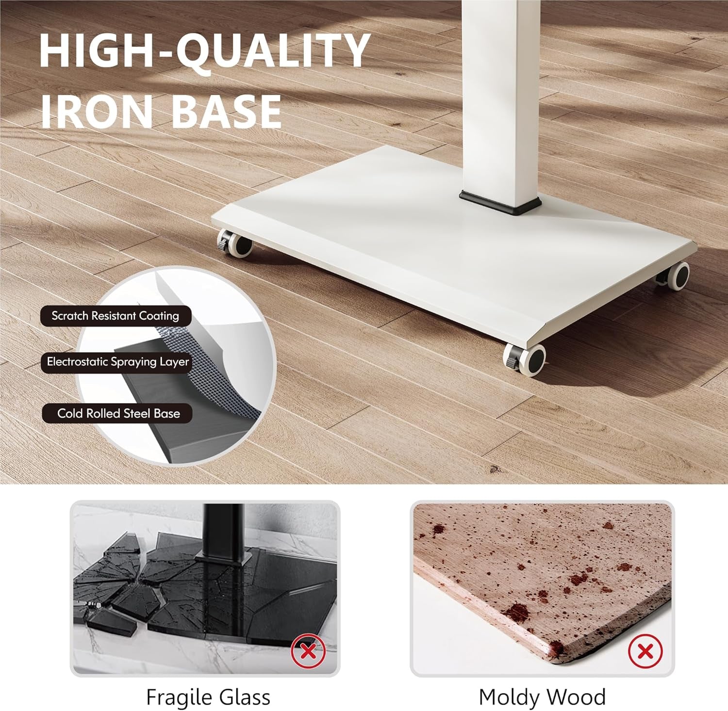 Rolling TV Stand On Wheels For 32 To 75 Inch TVs With 40 Degree Swivel-2