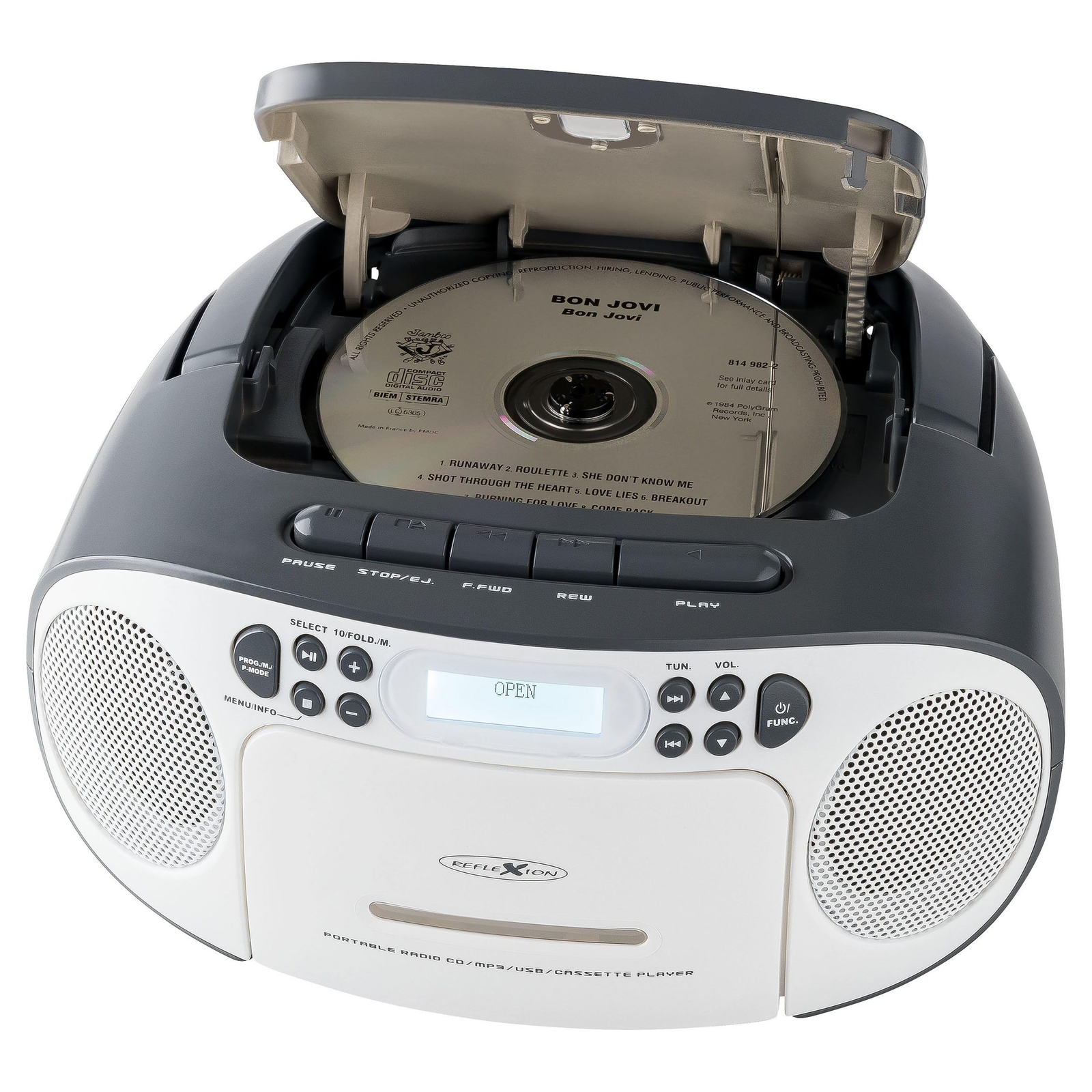 Radioodtwarzacz Reflexion Reflexion RCR2260DAB Boombox weiß/grau (RCR2260DAB/GR)-0