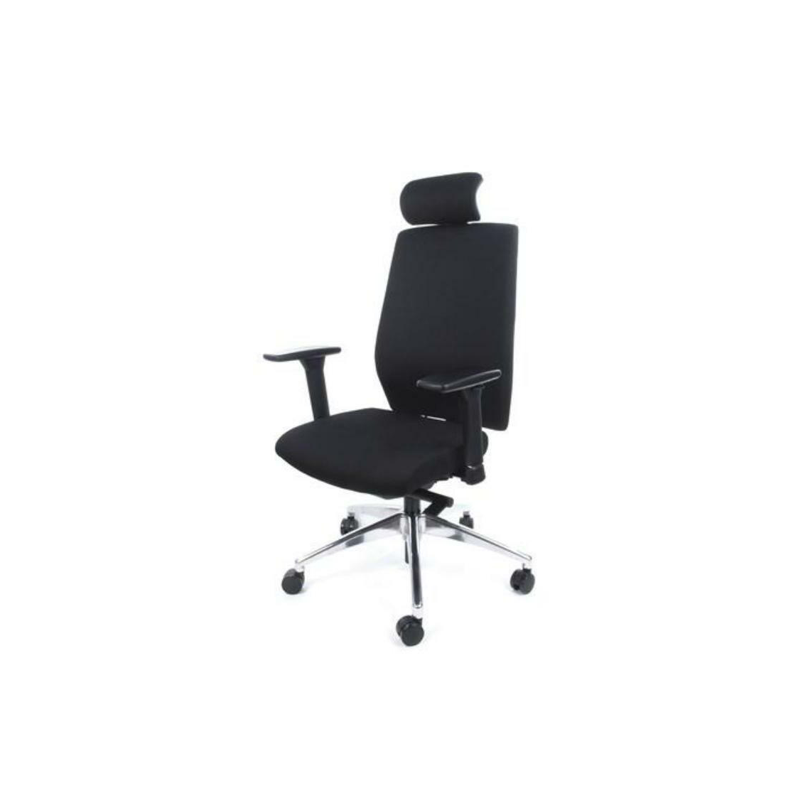 MAYAH Офис стол, с регулируеми подлакътници, ексклузивна черна дамаска (CM4013)-0