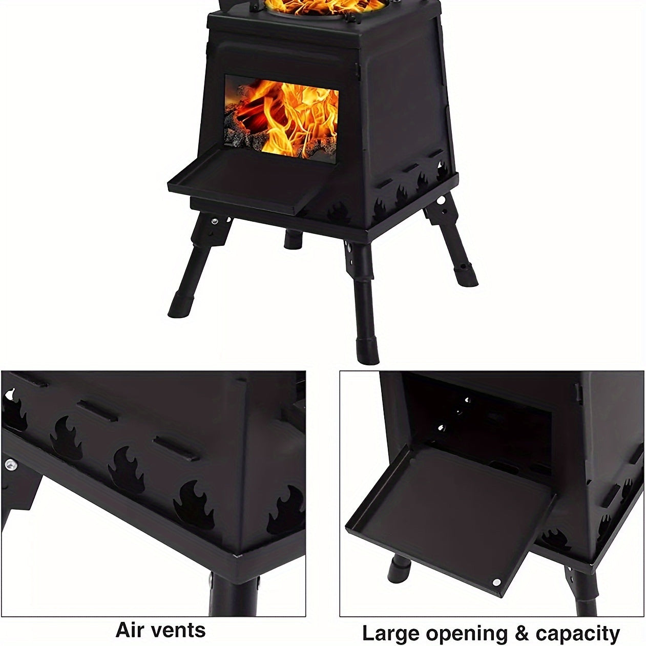Wood-Burning Camping Stove Outdoor Grill-3
