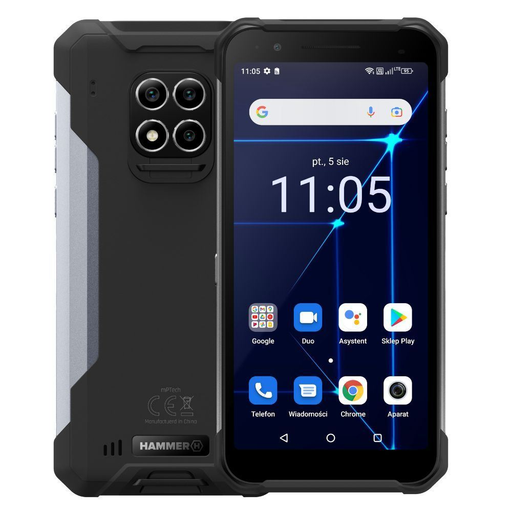 Myphone HAMMER Construction 6" LTE 6/128GB DualSIM смартфон, 6 MP, 6", лазерен дистанциономер, сребрист (TEL000826)-0