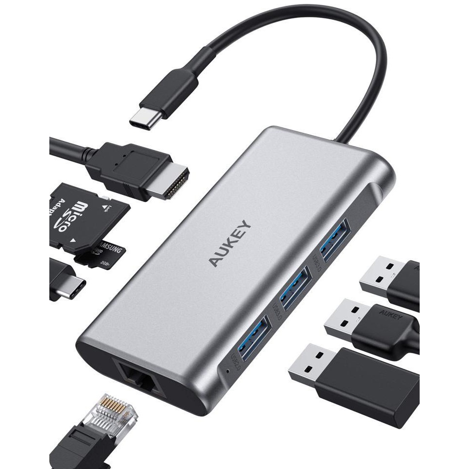 AUKEY hub adaptér rozdeľovač USB-C 3.0 3x USB 3.1 (CB-C91)-0