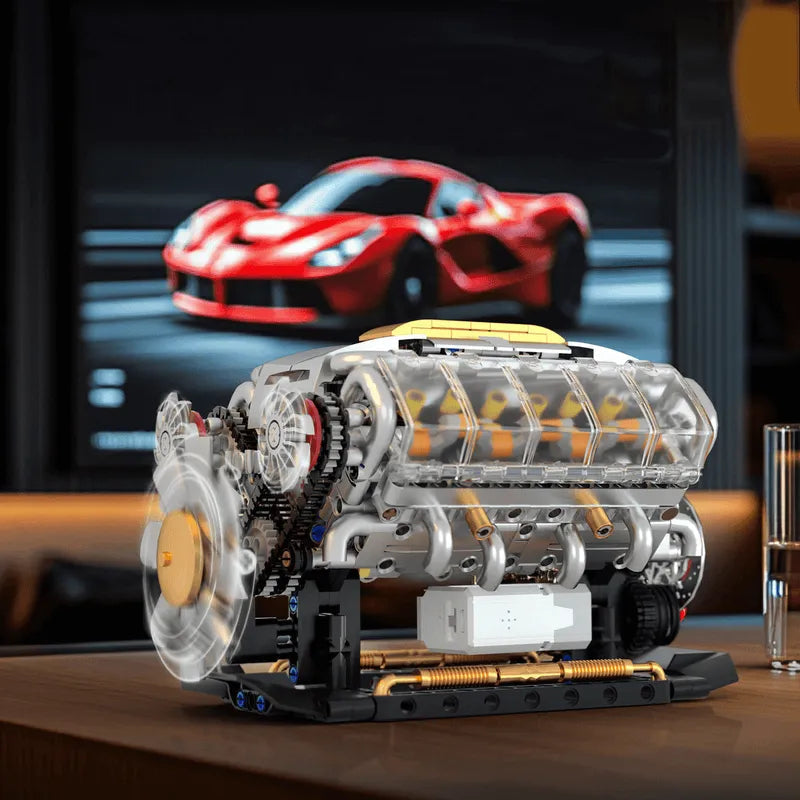 Motorised V8 Engine 691pcs-1