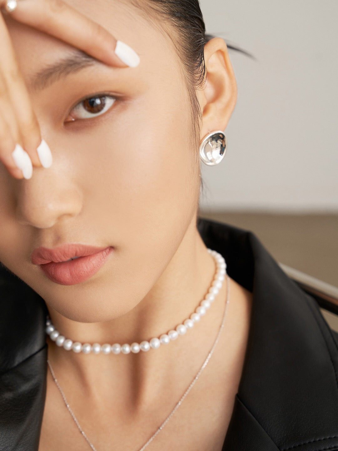 Concave And Convex Style Asymmetrical Stud Earrings-3