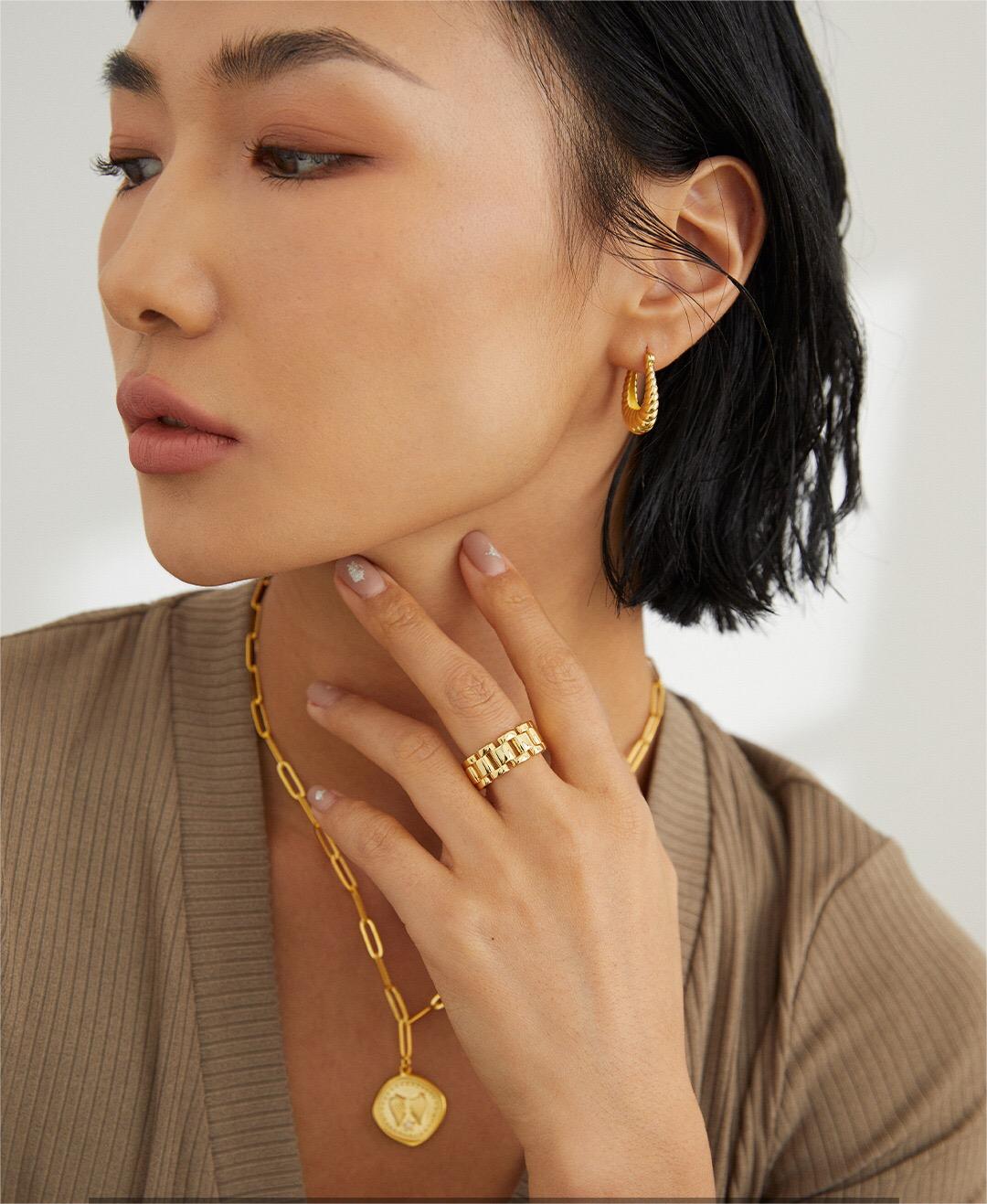 Twisted Stripe Stud Earrings-3