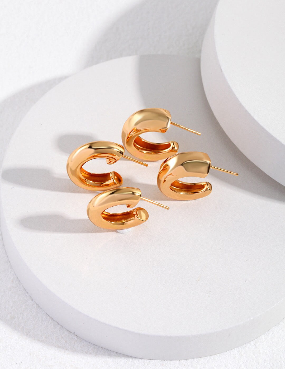 Chunky Hoop Statement Earrings-1