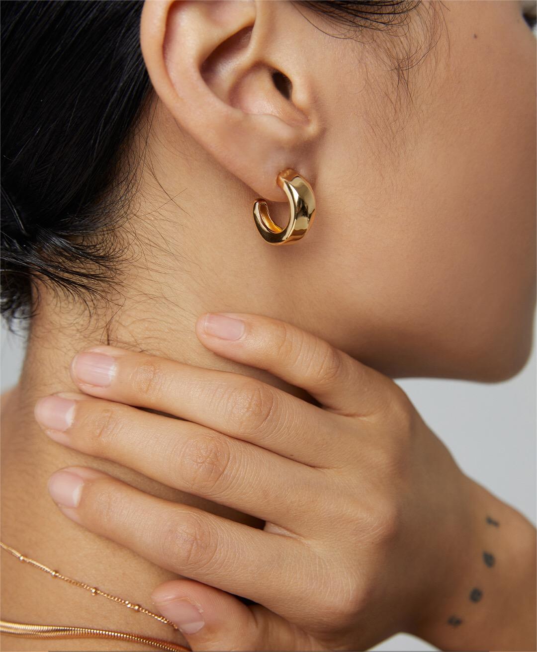 Chunky Hoop Statement Earrings-3