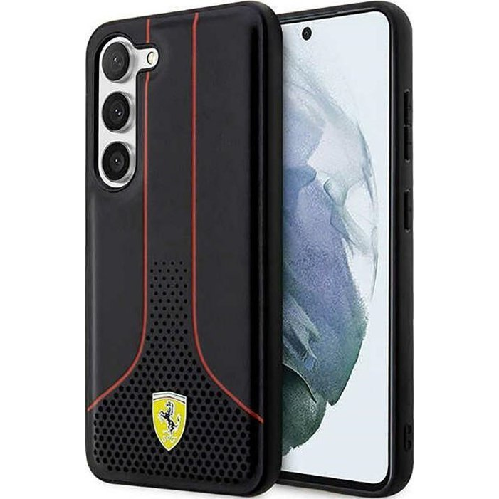 Ferrari Perforated 296 P Samsung Galaxy S23+ hátlap tok, fekete (FEHCS23MPCSK)-0